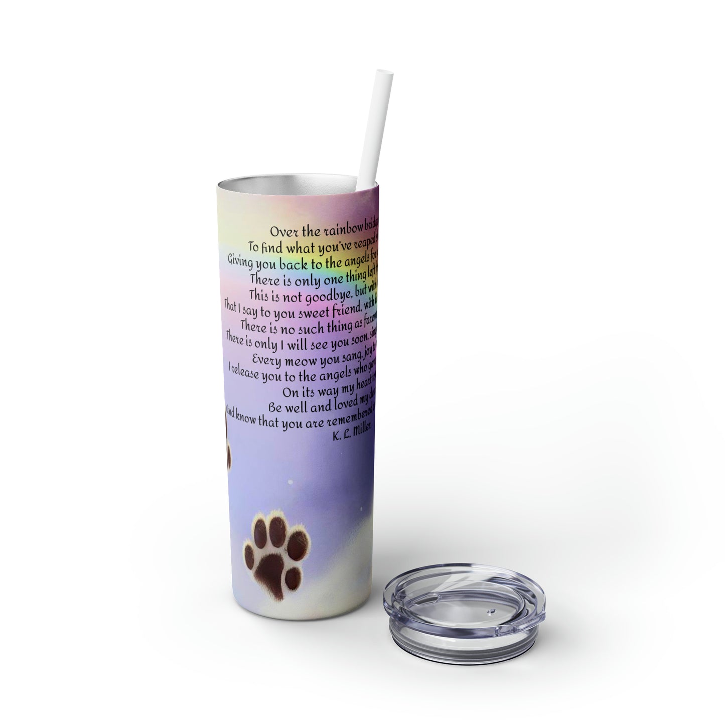 Skinny Tumbler with Straw, 20oz